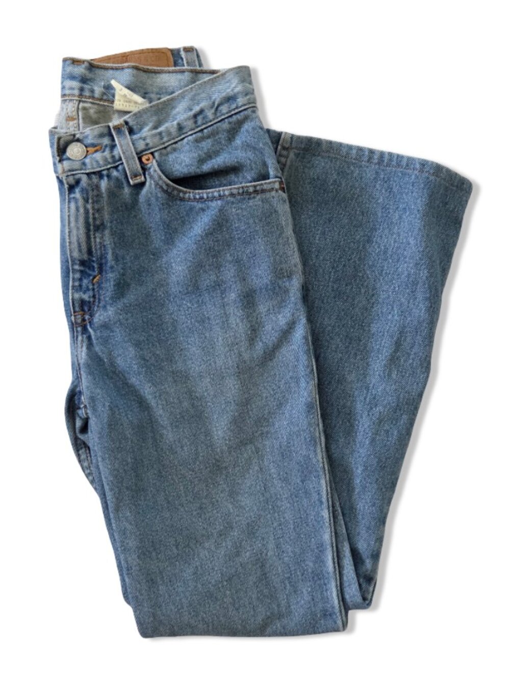 Vintage Levi's 517 Women's 3 JR Slim Fit Boot Cut Jeans Light Wash Y2K Western